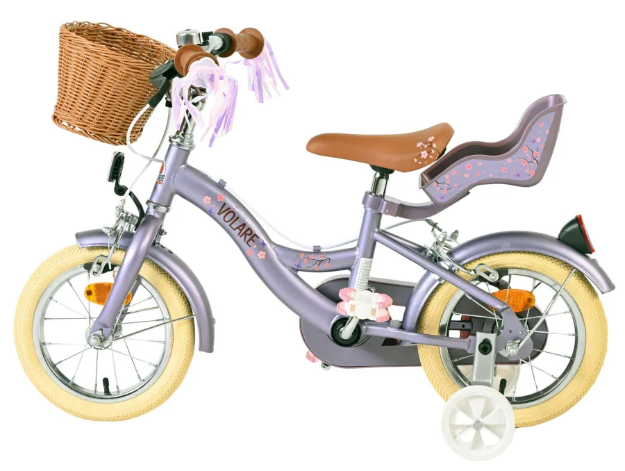 Volare Blossom Kinderfiets - Meisjes - 12 inch - Paars - Twee handremmen — foto 7