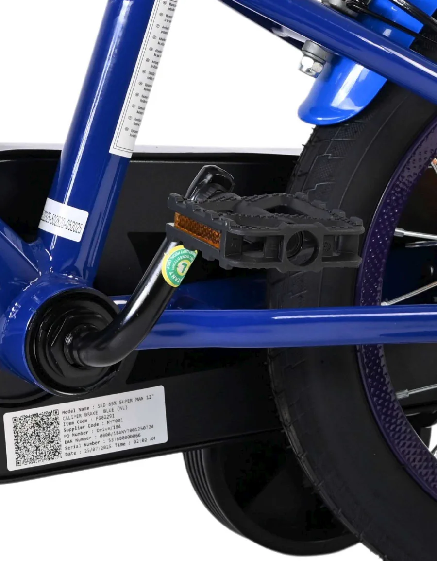 Superman Kinderfiets – Jongens – 12 inch – Blauw – Twee handremmen — foto 9