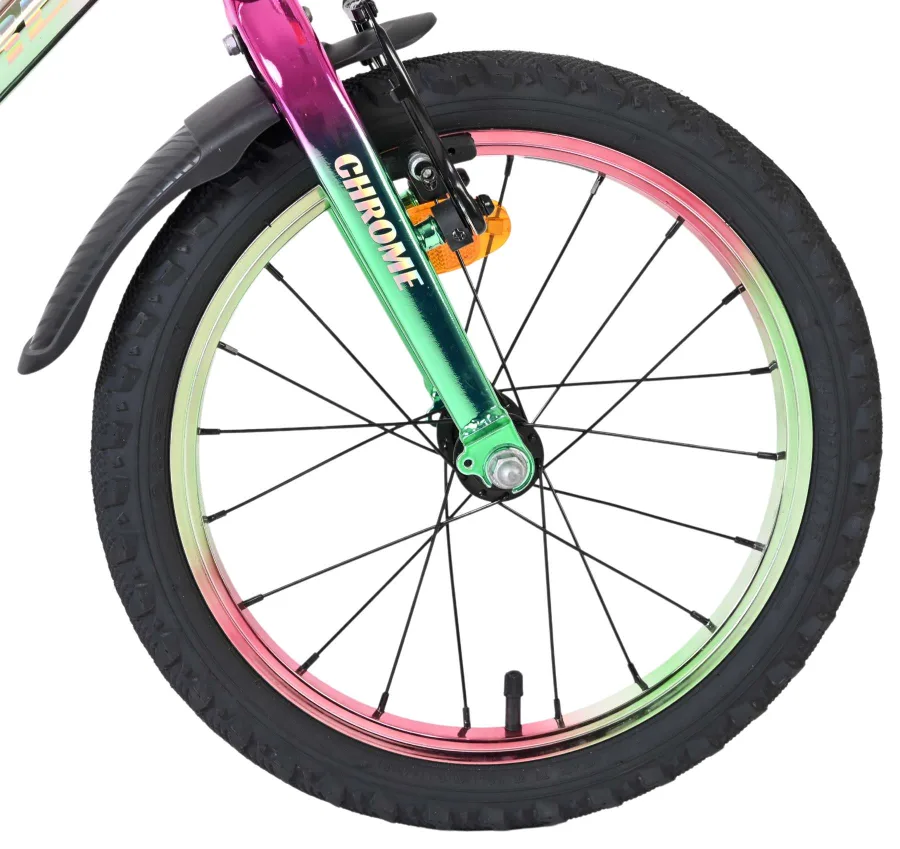 Volare Chrome Kinderfiets – Uni – 16 inch – Roze/Groen — foto 2