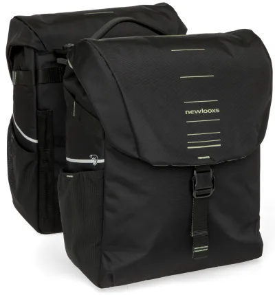 Double pannier New Looxs Vigo Double MIK 2.0 - 40 liter - 30 x 19 x 40 cm (2x) - Black-Green