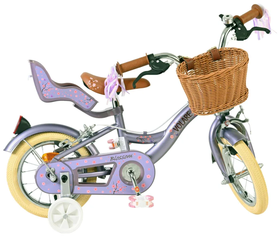 Volare Blossom Kinderfiets – Meisjes – 12 inch – Paars – Twee handremmen — foto 12