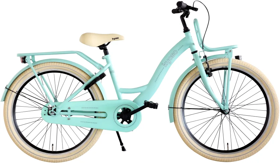 Kinderfiets Kyoso Blossom Breeze 24 inch met remnaaf - mat mintgroen