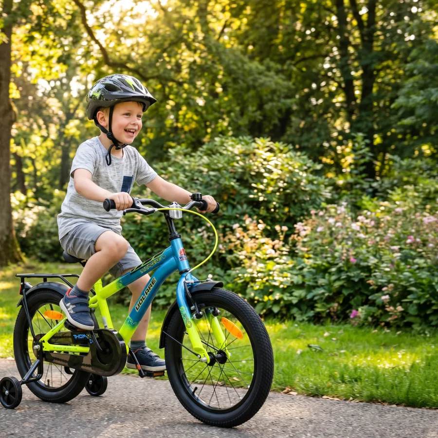 Volare Thombike Kinderfiets – Jongens – 18 inch – Blauw Geel — foto 14