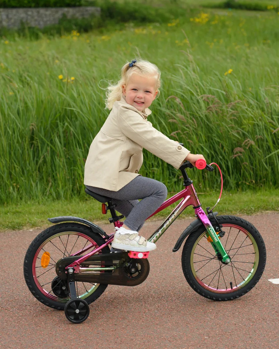 Volare Chrome Kinderfiets – Uni – 16 inch – Roze/Groen — foto 15