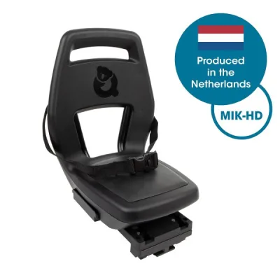 Kinderzitje achter Qibbel Junior 6+ MIK HD met voetsteun en beschermplaat Black