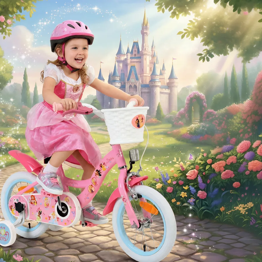 Magic Royals Kinderfiets – Meisjes – 14 inch – Roze – Twee handremmen — foto 12