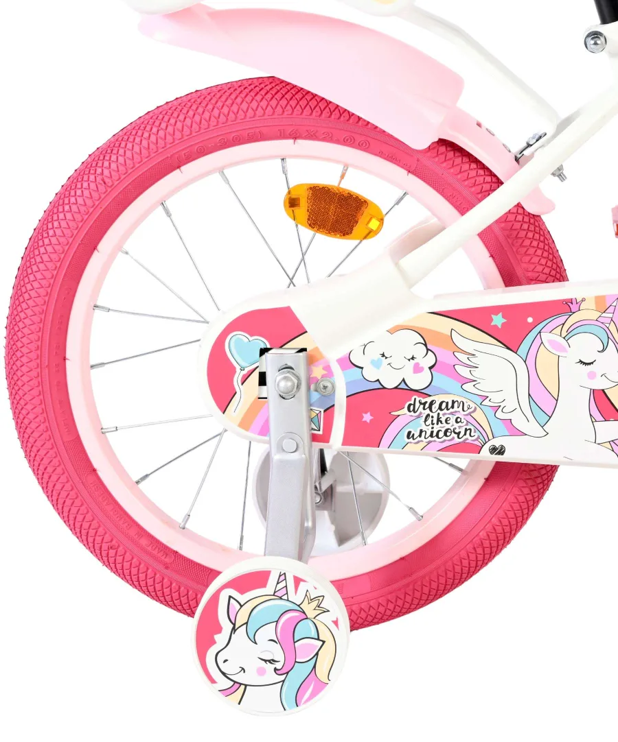 Volare Unicorn Kinderfiets – Meisjes – 16 inch – Wit — foto 2