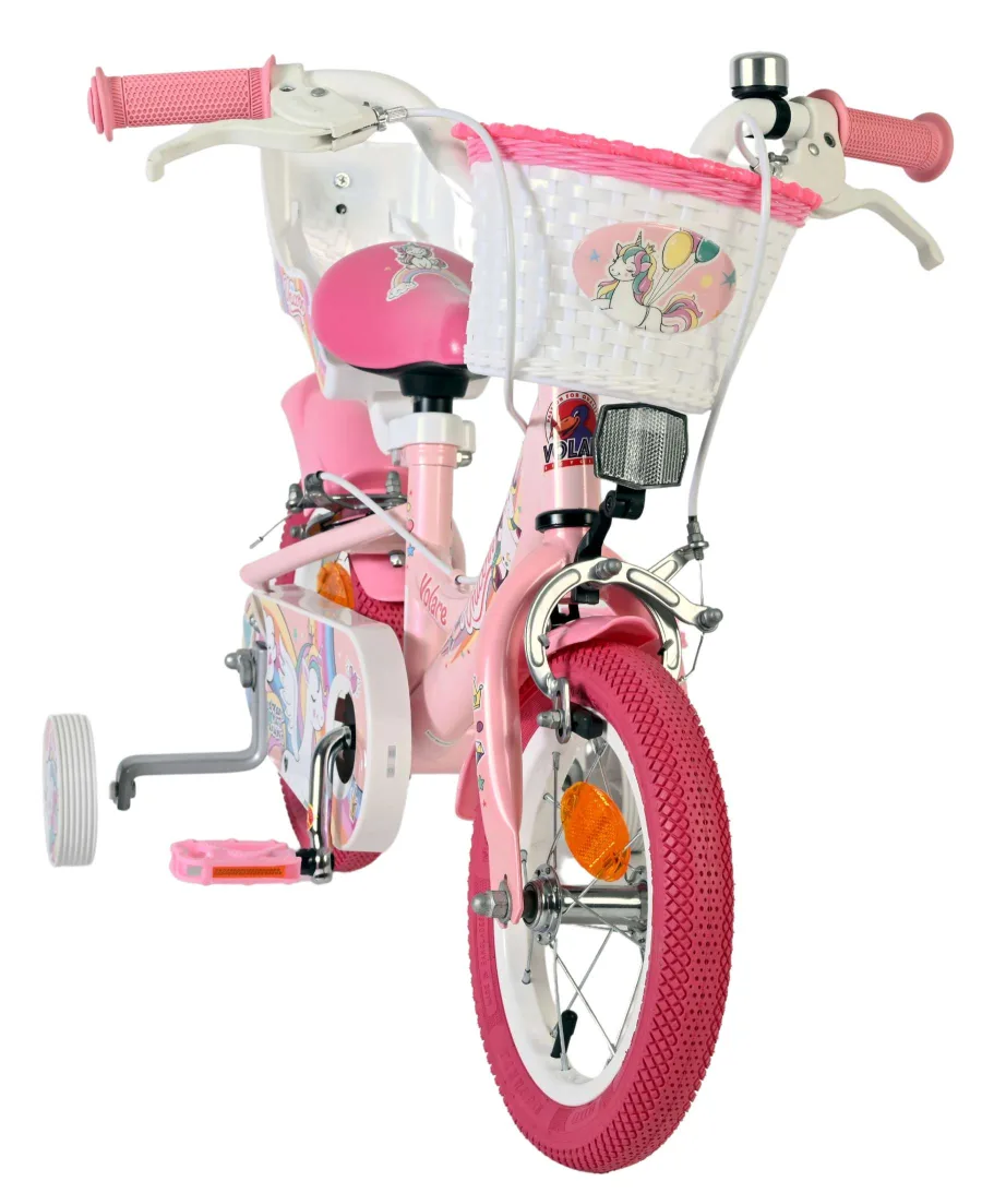 Volare Unicorn Kinderfiets – Meisjes – 12 inch – Roze – Twee handremmen — foto 6