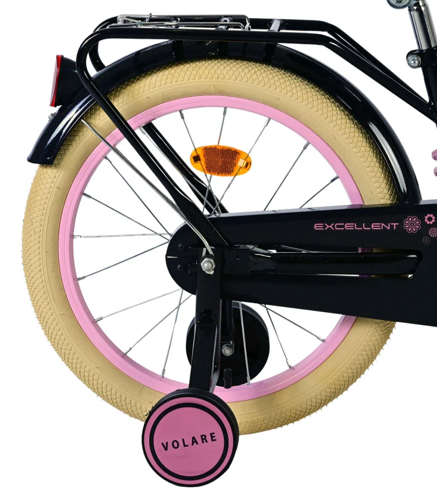 Volare Excellent Kinderfiets – Meisjes – 18 inch – Zwart – 95% afgemonteerd — foto 2