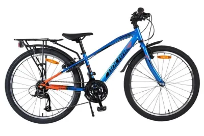 Volare Explorer Kinderfiets – Jongens – 24 inch – Blauw/Oranje – 18 versnellingen – Twee handremmen