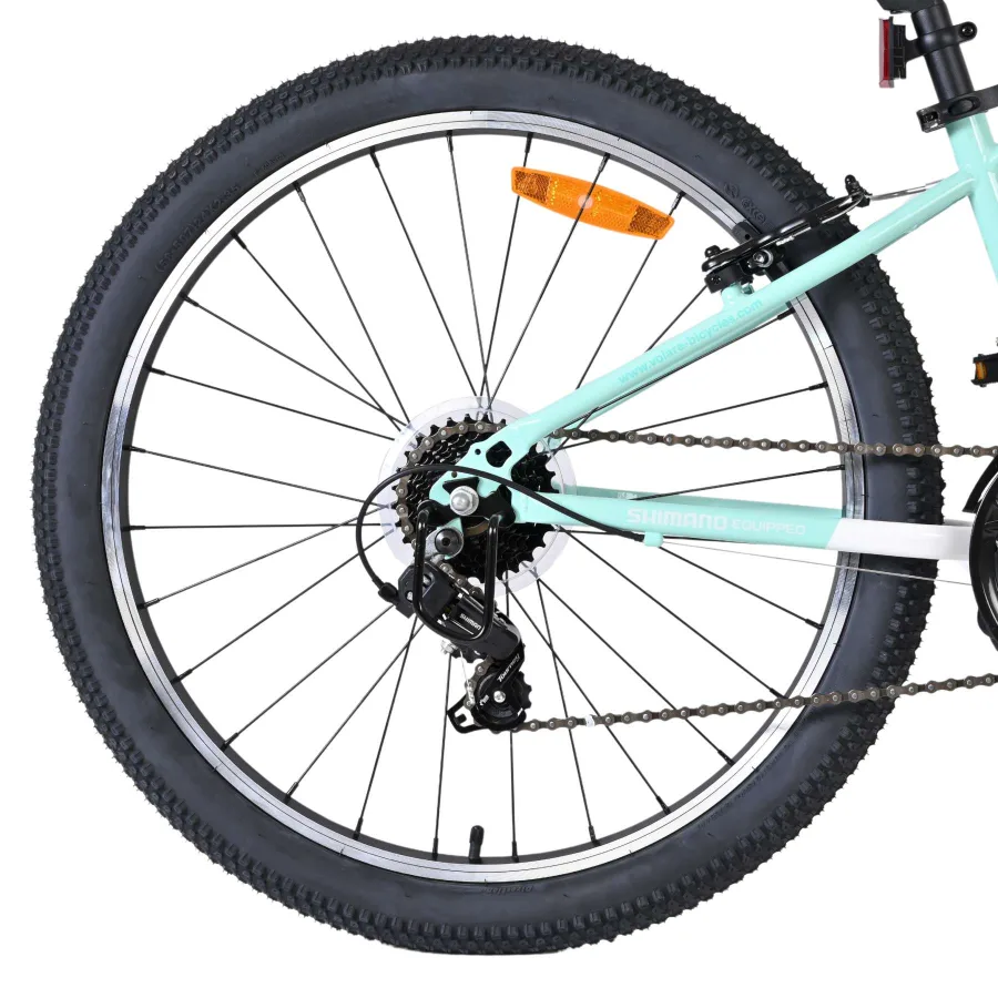 Volare Boost Kinderfiets – 24 inch – 21 Speed – Wit/Mintgroen — foto 2