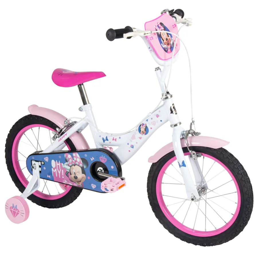 Disney Minnie Kinderfiets - Meisjes - 16 inch - Wit Roze - Twee handremmen — foto 5