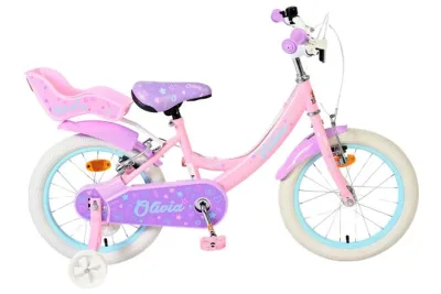 Volare Olivia Kinderfiets – Meisjes – 16 inch – Roze – Twee Handremmen