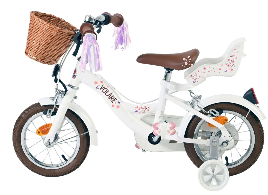 Volare Blossom Kinderfiets – Meisjes – 12 inch – Wit – Twee handremmen — foto 9
