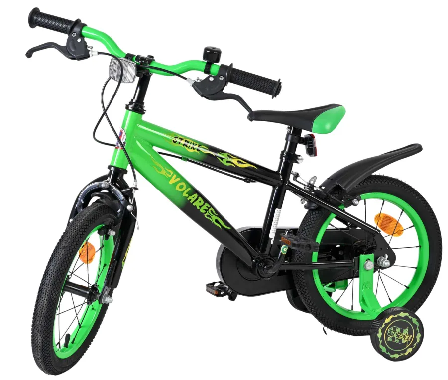 Volare Strike Kinderfiets – Jongens – 14 inch – Zwart Groen – Twee handremmen — foto 9