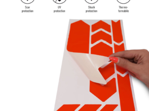 Fiets frame bescherming stickerset neon rood