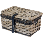 Fietsmand Basil Dijon S met deksel grijs zwart