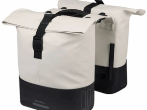 Dubbele fietstas Basil Cove MIK 28-32L wit/zwart