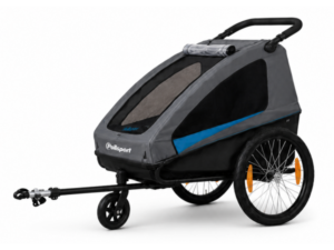 Kindertrailer en wagen Polisport – grijs/zwart