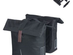 Dubbele fietstas Basil City MIK 28-32 liter zwart