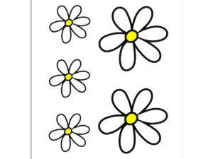 Stickerset gewone margriet M